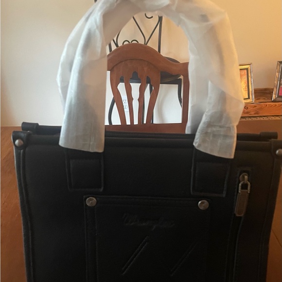 Wrangler Black and White Cow Print Tote - Picture 2 of 4